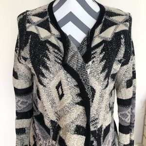 Lucky Brand oversized tribal open cardigan